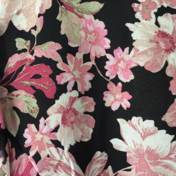 Bardot pleated floral midi dress cutout long sleeves Size 8 Size M - Picture 8 of 9